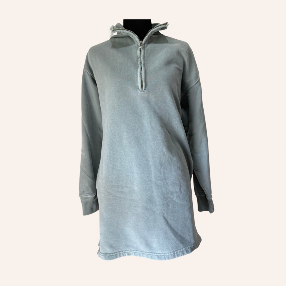 Abercrombie & Fitch Soft A&F Max Essentials Green Quarter Zip Sweatshirt